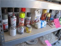 1 lot of spray paints, grout, windex & others