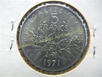 1971 FRANCE 5 FRANCS, BU!