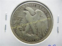 1938-D Walker ½ Dollar. Very Fine. KEY coin.