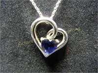 Sterling Silver 18 inch necklace. Heart with