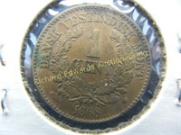 1868 DAN. WEST INDIES, 1 CENT, VERY RARE, 150 YRS