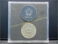 1970 Japan Expo Medal. 925 Silver, Bigger than ½