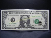 TEXAS $1 STAR Note. Made in Fort Worth BEP. GEM