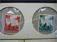10 German Postage Stamps with Historical Markings
