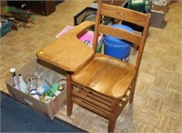 Vinatge REAL wood School Desk/ Chair