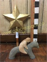 Handcarved gold star tree topper and more