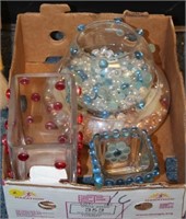 Box of vases & Glass beads