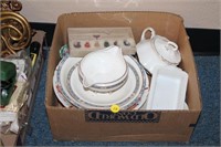 Box of Vintage dishware