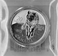 CND 2013 "WOLF" SILVER .9999 1/2 OZ 20 DOLLAR COIN