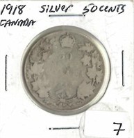 CANADIAN 1918 SILVER 50 CENT PIECE