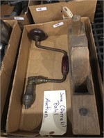 vintage level and hand drill
