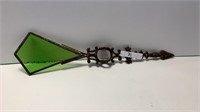 18 inch Kite tail weathervane with green glass