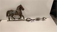 Hollow body horse weathervane with bullet holes