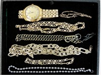 Chains & Timex Watch