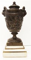 Antique French Vittoz Bronzia lidded urn