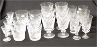 Suite of cut crystal glasses