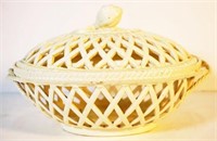 18th Century creamware chestnut basket