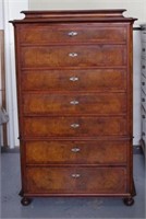 Late Victorian walnut chest on chest