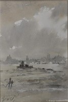 David Beschi (1941 - ) harbour scene