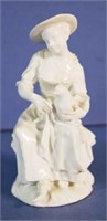 18th Century porcelain figure Columbine with dove