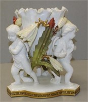 Victorian Moore Brothers porcelain figural vase