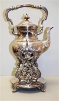 Good vintage silver plate kettle on stand