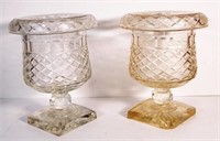 Pair of antique crystal urns