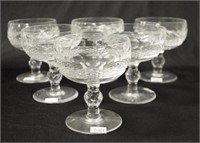 Six Waterford Colleen open champagne glasses