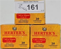 60 rounds Herter's 7.62 x 39mm 154 gr Ammunition
