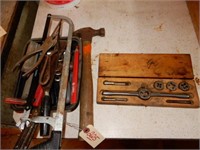 Assortment of Tools - Hack Saw, Pliers, Tap & Die
