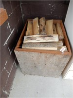Wood Crate w/ Split Firewood -