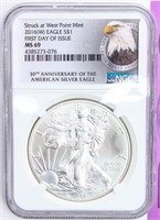 Coin 2016-W United States Silver Eagle NGC MS69