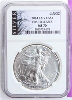 Coin 2014 United States Silver Eagle NGC MS70