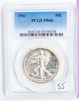 Coin 1941 Walking Liberty Half Dollar PCGS PR66