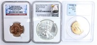 Coin 3 Certified Coins 2016 Eagle & 2 Pres. $