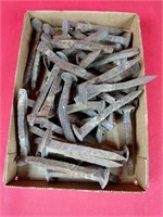 Forty Vintage Cast Iron Railroad Spikes