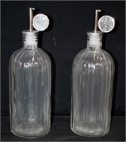 2 pcs Glass Liquor Dispenser Bottles