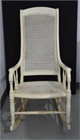 Vtg Caned Porch Rocking Chair