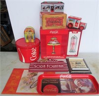 Coca-Cola acrylic shade lamp in original box,
