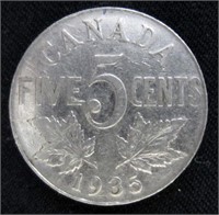 1935 CAD .05 Cent King George