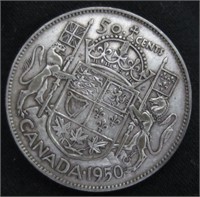 CAD 1950 .50 Cent Coin