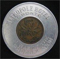1948 CAD Penny - Metropole Hotel Medallion