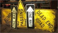 (5) Metal road signs including Dead End Road, (2)