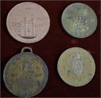 4 Pc. Canadian Medallions Copper & Brass