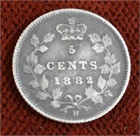1882 CAD .05 cent Coin