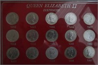 Queen Elizabeth II 6 Pence 1953 - 1967 Set