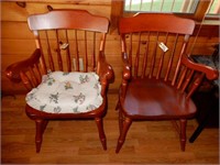 Wood Spindle Back Chair With Arms- Times 2