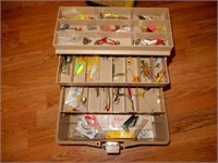 Tote -Of Fishing Spoons, Lures And Tackle.