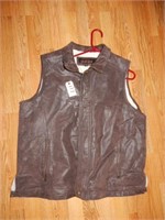 Glide Gear Leather Vest w/Lining- XL