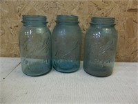3 Quart Blue Ball Mason Jars with Line
